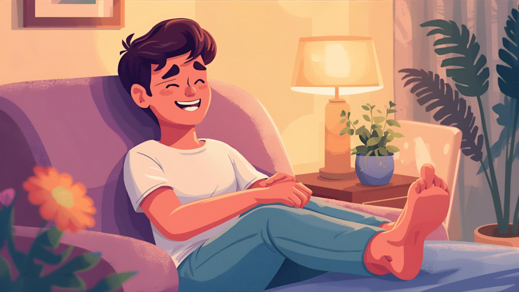 relaxed-person-massaging-feet-after-using-compression-socks-for-pain-relief